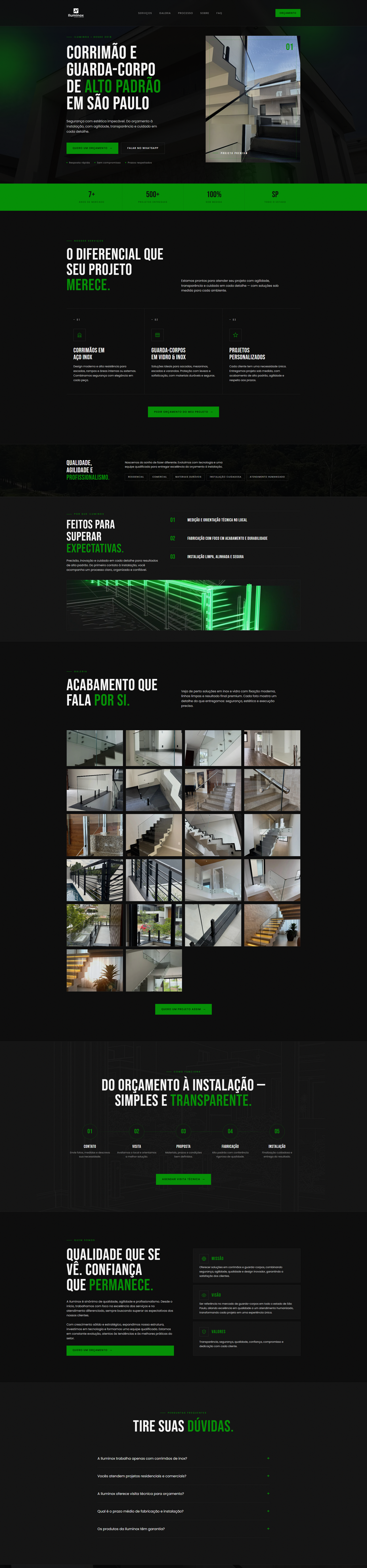 Site de corrimãos e guarda-corpos